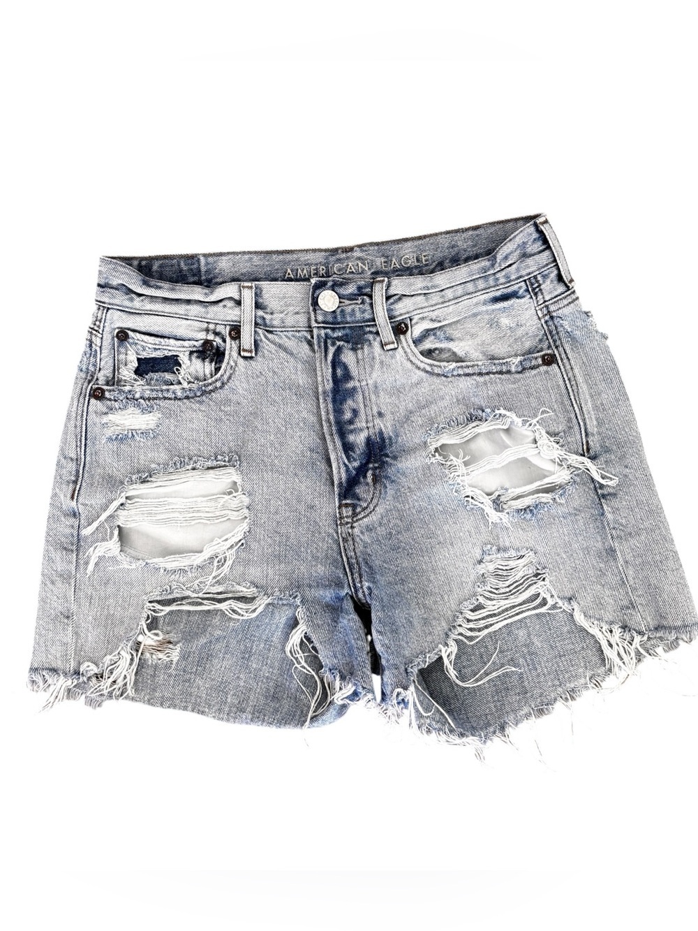 American Eagle 90's Boyfriend  Shorts Womens Size 2 Distressed Button Fly Bootie